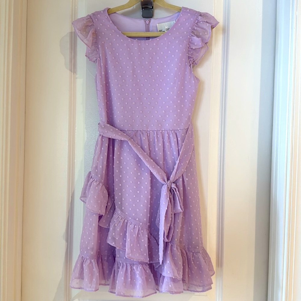 Rare Editions Lavender Ruffle Dress - Picture 2 of 7